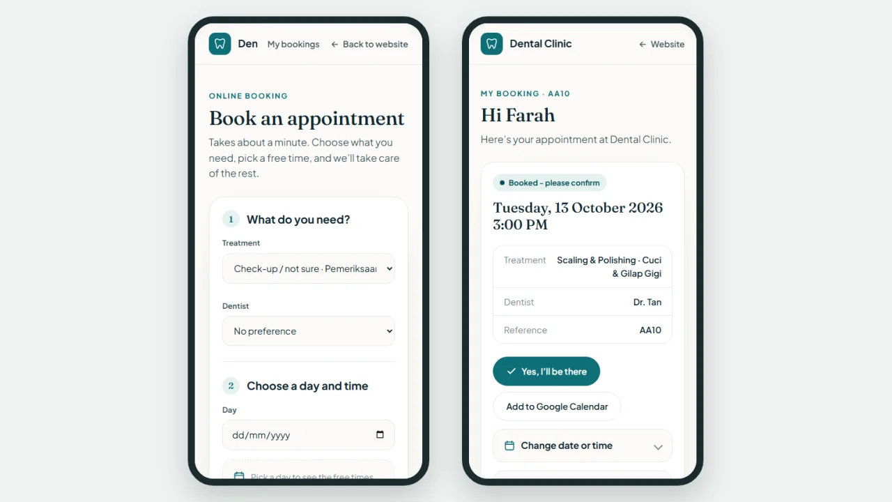 Book & my booking